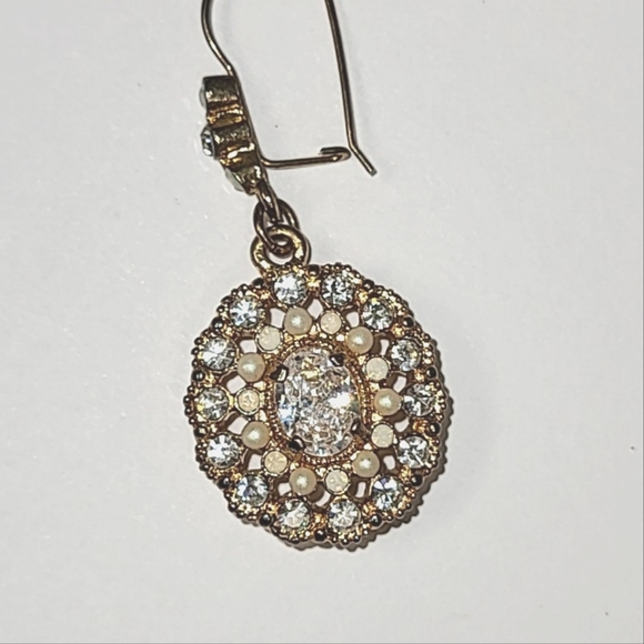 🦋 CRYSTAL, FAUX OPAL & FAUX SEED PEARL EARRINGS - Picture 2 of 6